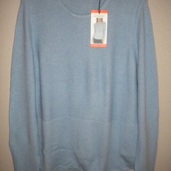 Advent Women's Plus Size XXL Blue Knit Long Sleeve Sweater NWT - Picture 2 of 5